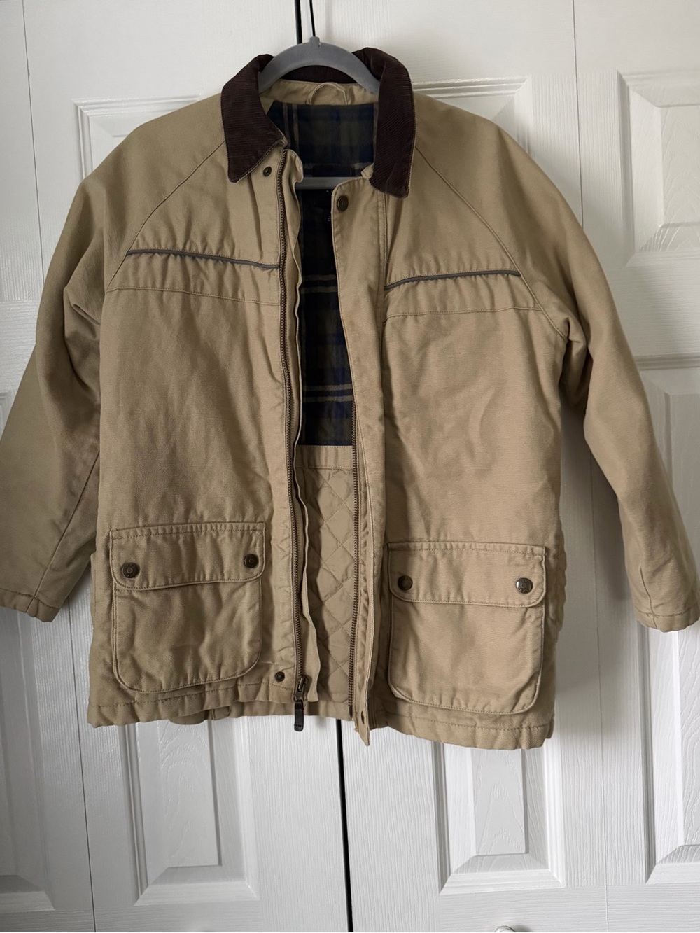 GAP Kids Tan Field Jacket with Brown Corduroy Collar